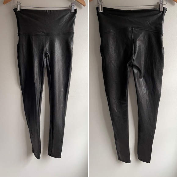 Spanx Faux Leather Leggings in Black, Women's Small - Picture 10 of 13